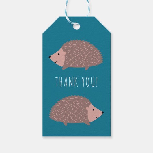 Igel Wald Danke Geschenkanhänger (Vorderseite)