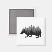 Igel - Wald-Design Magnet (Vorderseite/Rückseite)