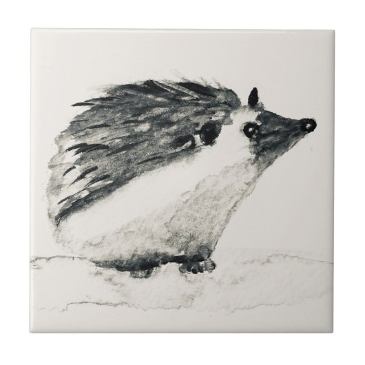 Igel Waldtier vintage Fliese (Vorderseite)