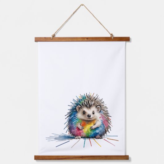 Igel Wandteppich Mit Holzrahmen (Vorderseite)