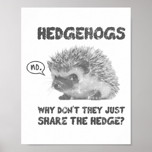 Igel Warum teilen sie die Hecke nicht einfach Poster (Vorne)