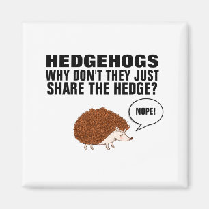 Igel Warum teilen sie einfach nicht die Hecke  Magnet