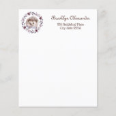 Igel Wasserfarbe Botanischer Kranz Niedlich Persön (Vorderseite)