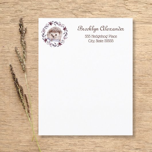 Igel Wasserfarbe Botanischer Kranz Niedlich Persön