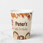 Igel Wasserfarbe Geburtstag Pappbecher (Rückseite)