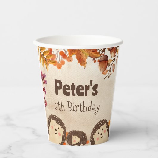 Igel Wasserfarbe Geburtstag Pappbecher (Vorderseite)