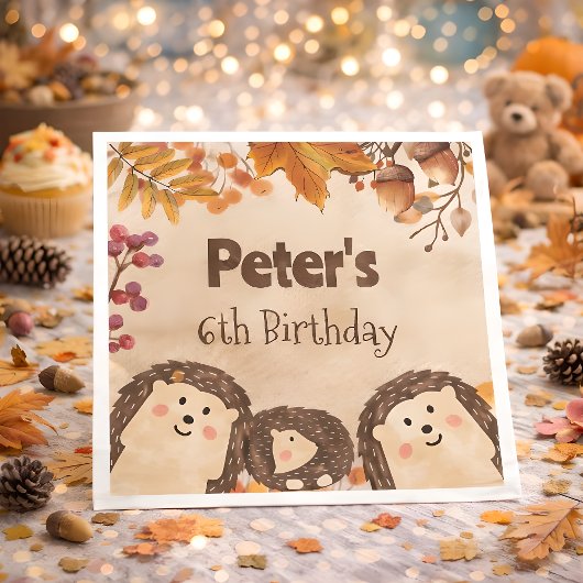 Igel Wasserfarbe Geburtstag Serviette