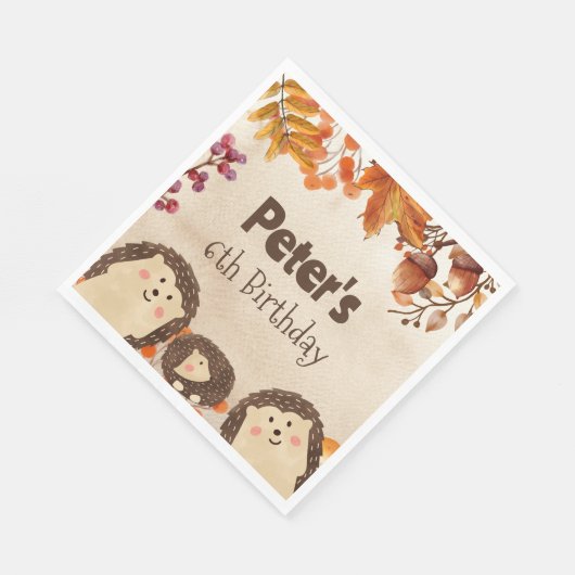 Igel Wasserfarbe Geburtstag Serviette (Ecke)