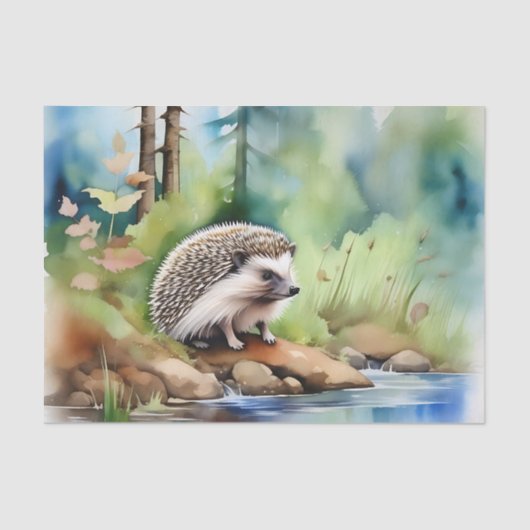Igel Wasserfarbe Niedlich Seidenpapier (Vorderseite)