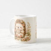 Igel-Wasserfarbenkunst zur Teezeit Kaffeetasse (Vorderseite Links)