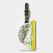 Igel Watercolor Gelber Individuelle Name Gepäckanhänger (Vorderseite vertikal)