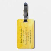 Igel Watercolor Gelber Individuelle Name Gepäckanhänger (Rückseite vertikal)