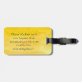 Igel Watercolor Gelber Individuelle Name Gepäckanhänger (Rückseite horizontal)