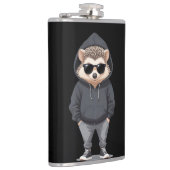 Igel Wear Hoodie Funny Cool Animal Vector Flachmann (Rechts)