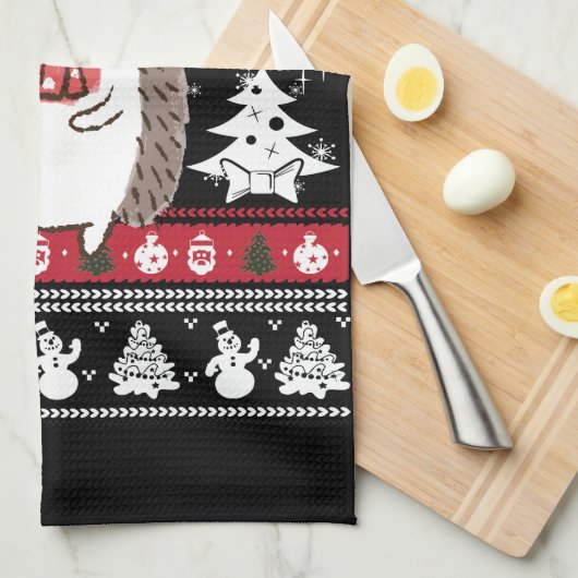 Igel Weihnachten Geschirrtuch (Viertel Falte)