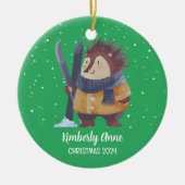 Igel Weihnachten Keramik Ornament (Vorne)