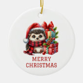 Igel Weihnachten Keramik Ornament (Vorne)