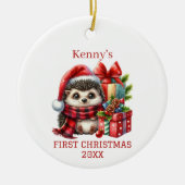 Igel Weihnachten Keramik Ornament (Vorne)