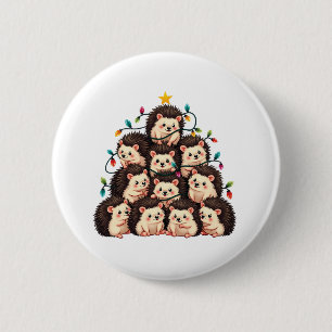 Igel Weihnachtsbaum Frohe WeihnachtsWeihnachten We Button