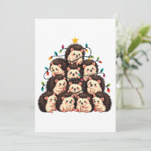 Igel Weihnachtsbaum Frohe WeihnachtsWeihnachten We Einladung (Stehend Vorderseite)