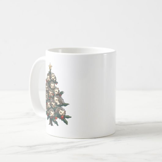 Igel Weihnachtsbaum Funny Igel Xmas Kaffeetasse (Vorderseite Links)