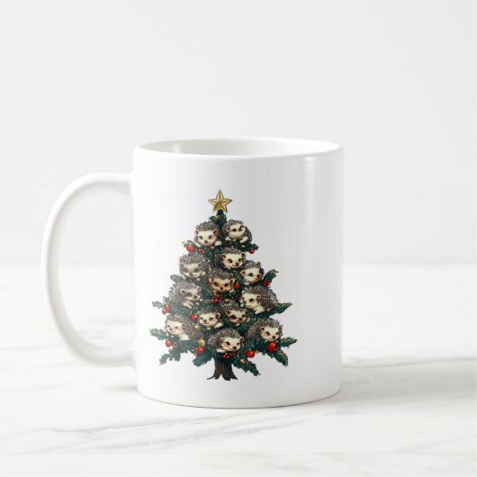Igel Weihnachtsbaum Funny Igel Xmas Kaffeetasse (Links)