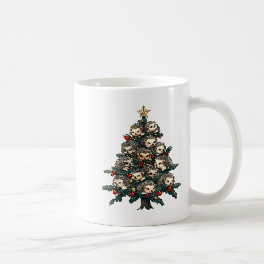 Igel Weihnachtsbaum Funny Igel Xmas Kaffeetasse (Rechts)