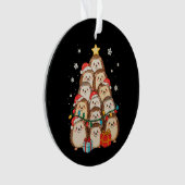 Igel Weihnachtsbaum Lichter Pyjama Xmas Ornament (Vorderseite)