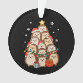 Igel Weihnachtsbaum Lichter Pyjama Xmas Ornament (Vorderseite)
