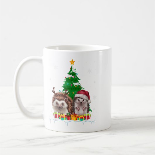 Igel Weihnachtsbaum Lichter Weihnachtsmann Weihnac Kaffeetasse (Links)