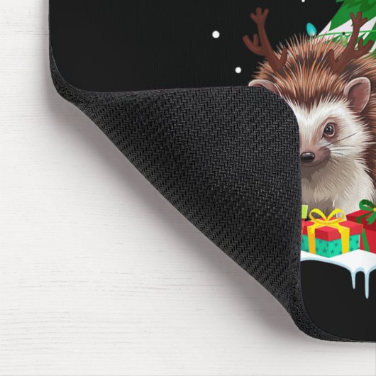 Igel Weihnachtsbaum Lichter Weihnachtsmann Weihnac Mousepad (Ecke)