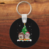 Igel Weihnachtsbaum Lichter Weihnachtsmann Weihnac Schlüsselanhänger (Vorderseite)