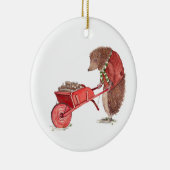 Igel Weihnachtshaus Keramik Ornament (Rechts)