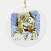 Igel Weihnachtshaus Keramik Ornament (Hinten)