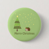 Igel Weihnachtslandschaft Button (Vorderseite)
