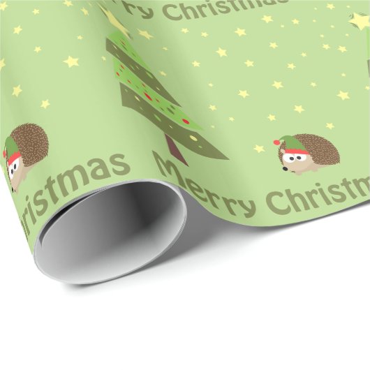 Igel Weihnachtslandschaft Geschenkpapier (Rolleneckpunkt)