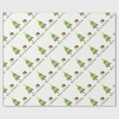 Igel Weihnachtslandschaft Geschenkpapier (Flach)