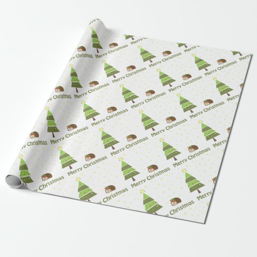 Igel Weihnachtslandschaft Geschenkpapier (Ungerollt)