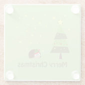 Igel Weihnachtslandschaft Glasuntersetzer (Rückseite)