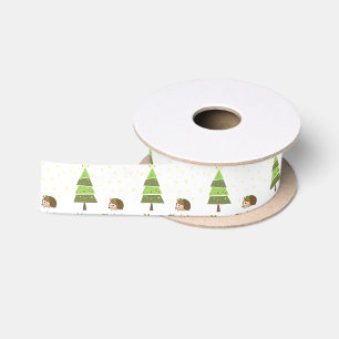 Igel Weihnachtslandschaft Satinband