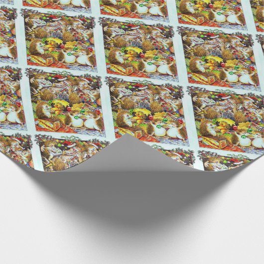 Igel Weihnachtswrapping Geschenkpapier (Ecke)