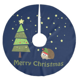 Igel Weihnachtszene Polyester Weihnachtsbaumdecke