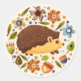 Igel-Weltherzkleber Runder Aufkleber