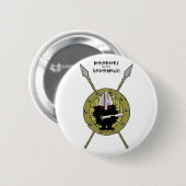 Igel Wikinger auf Schild Button (Vorne & Hinten)