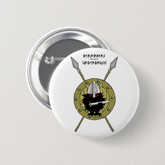 Igel Wikinger auf Schild Button (Vorne & Hinten)