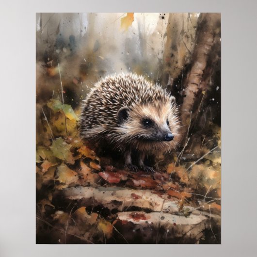 Igel Woodland Animal Art Print Poster (Vorne)