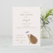 Igel Woodland Forest Baby Dusche Einladung (Stehend Vorderseite)