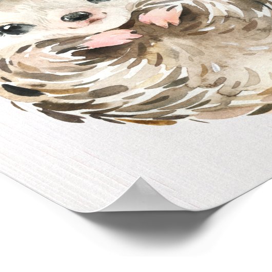 Igel Woodland Kinderzimmer Kunstdruckerei Poster (Ecke)