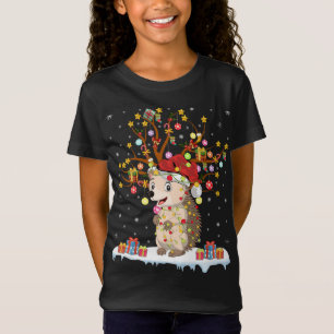 Igel Xmas Leuchtturm Tree Santa Igel Weihnachten T-Shirt