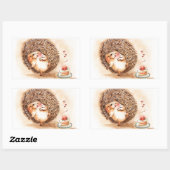 Igel Yum! Rechteckiger Aufkleber (Blatt)